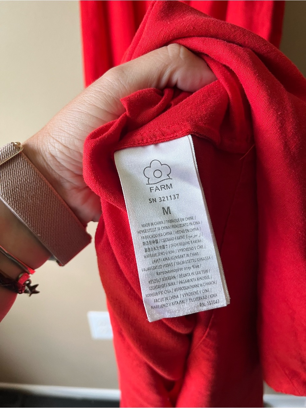 FARM Rio Red Fish Top Maxi Dress Medium - Picture 6 of 8